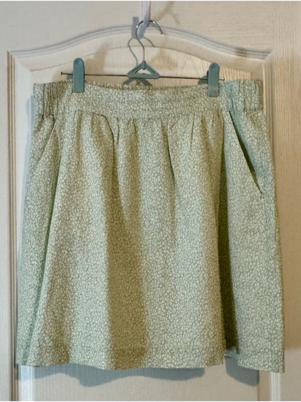 LOFT Mint Green Floral Mini Skirt